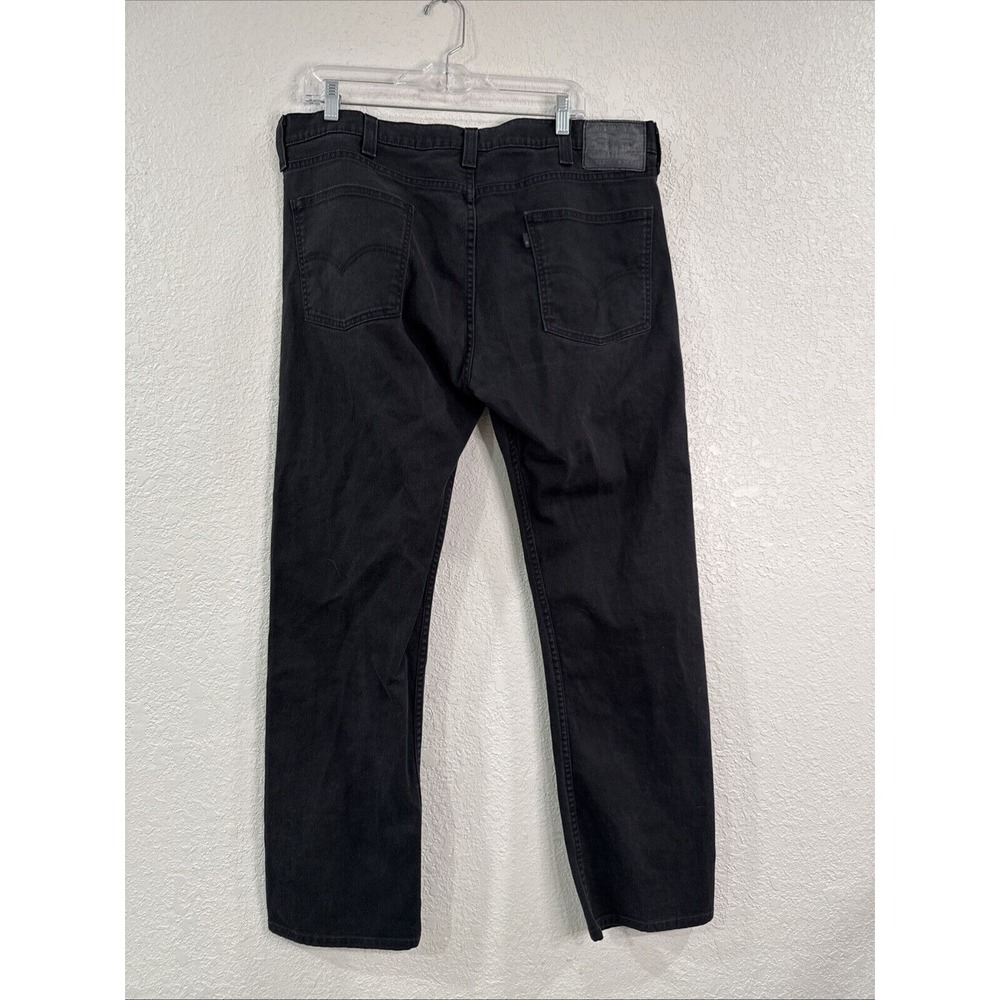 LEVI'S 513 men's button fly straight leg black rinse denim jeans 38X32